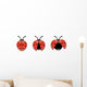 Three Lady Bugs Wall Stickers
