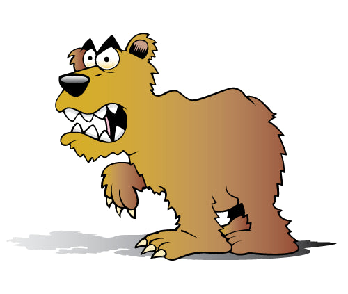 Cartoon Mad Bear Wall Decal