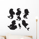 Five Mermaid Girls Wall Decal Sticker Set