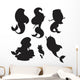 Five Mermaid Girls Wall Decal Sticker Set
