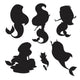 Five Mermaid Girls Wall Decal Sticker Set