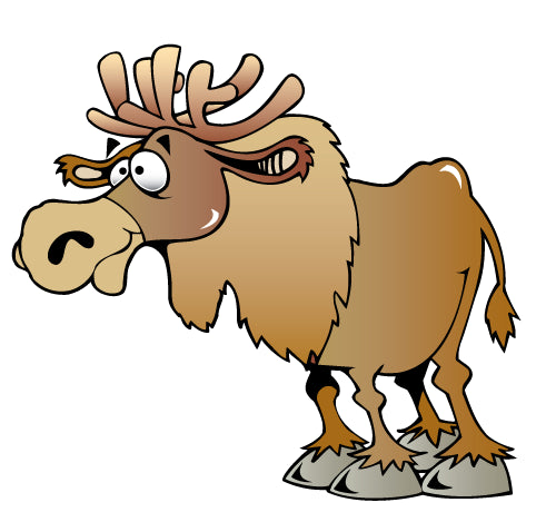 Cartoon Moose Wall Decal