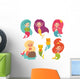Mermaid Girls Wall Decal Sticker Set