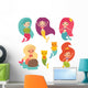 Mermaid Girls Wall Decal Sticker Set