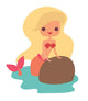 Cute Cartoon Mermaid Girl Wall Decal