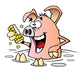 Cartoon Pig Water Wall Decal