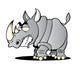 Cartoon Rhino Wall Decal