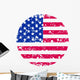 Round flag of USA in retro style Wall Decal