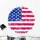 Round flag of USA in retro style Wall Decal