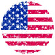 Round flag of USA in retro style Wall Decal