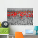 Red Poppies Black White Wall Mural