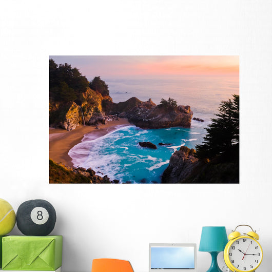 Mcway Falls at Sunset in California Wall Mural