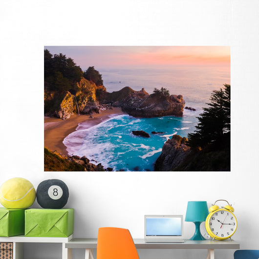 Mcway Falls at Sunset in California Wall Mural