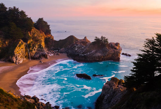 Mcway Falls at Sunset in California Wall Mural
