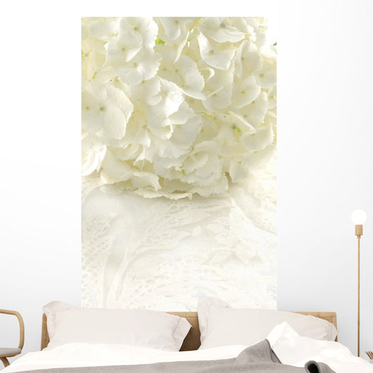 White hydrangea Wall Mural