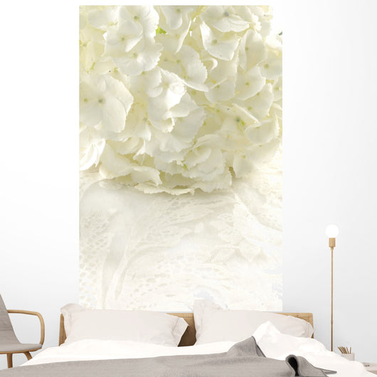 White hydrangea Wall Mural