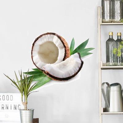Coconut Wall Decal shown on a wall