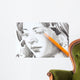 Drawing of girl by graphite pencil Wall Mural