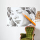 Drawing of girl by graphite pencil Wall Mural