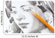 Drawing of girl by graphite pencil Wall Mural