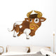 Cartoon Happy Bull Wall Decal