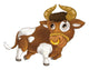 Cartoon Happy Bull Wall Decal