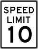 Speed Limit Sign 10 Wall Decal
