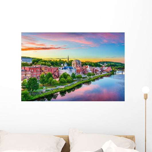 Augusta Maine USA Skyline Late Afternoon Wall Decal
