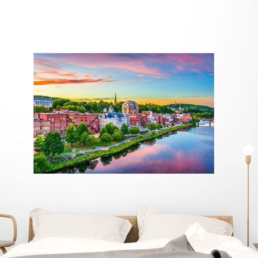 Augusta Maine USA Skyline Late Afternoon Wall Decal