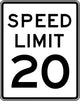 Speed Limit Sign 20 Wall Decal