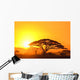 Sunset in the serengeti Wall Mural