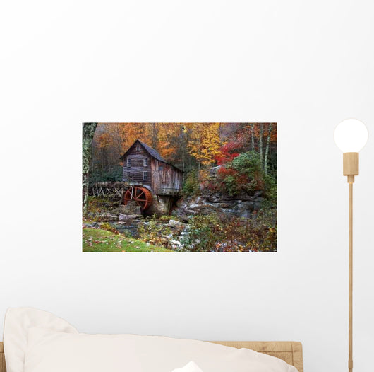 Autumn Grist Mill Wall Decal Design 3