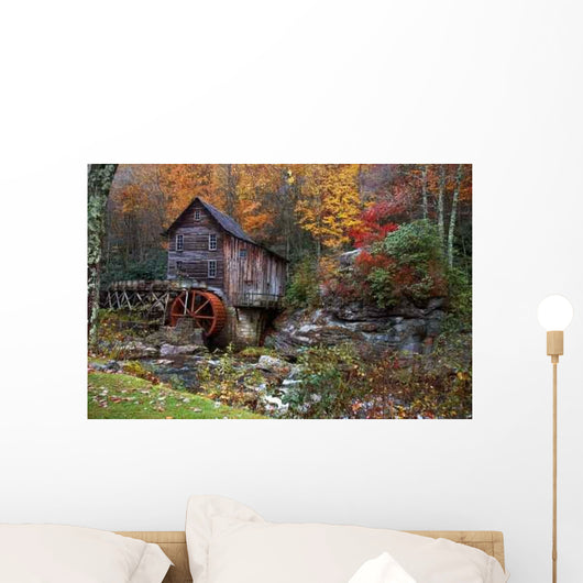 Autumn Grist Mill Wall Decal Design 3