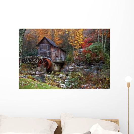 Autumn Grist Mill Wall Decal Design 3