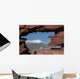 Pikes Peak mountain as seen through a hole in red rocks at Garde Wall Mural