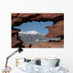 Pikes Peak mountain as seen through a hole in red rocks at Garde Wall Mural