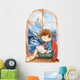 Reading Illustration Castle Window Wall Decal