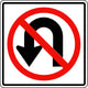 No U Turns Symbol Wall Decal