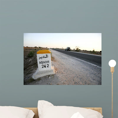 Agadir 242km Wall Mural shown on a wall