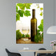White wine and grapevine on white background Wall Mural