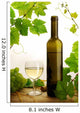 White wine and grapevine on white background Wall Mural