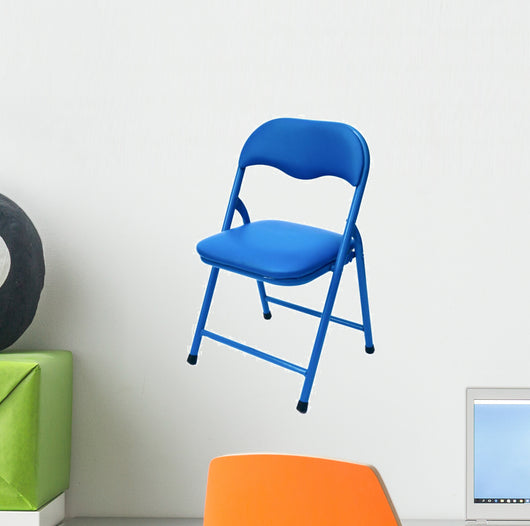 Blue Children's Chair Isolated on White Wall Decal