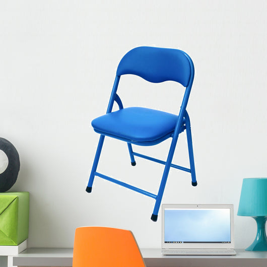 Blue Children's Chair Isolated on White Wall Decal