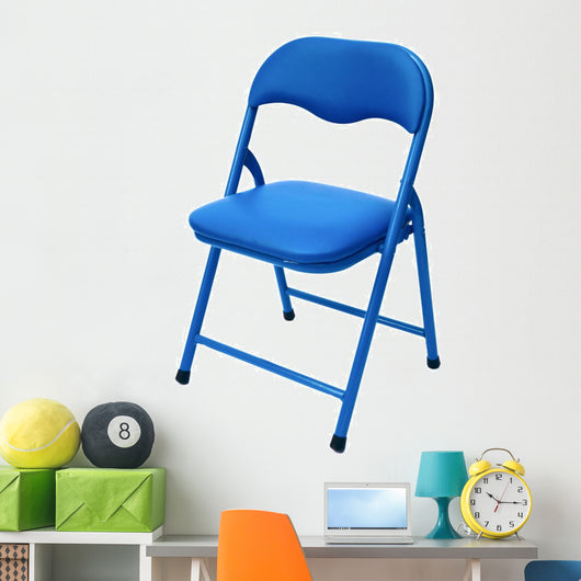 Blue Children's Chair Isolated on White Wall Decal