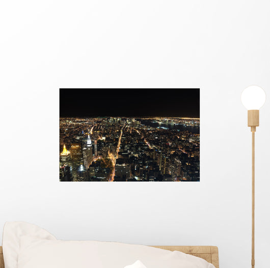 Downtown New York at Night Wall Mural