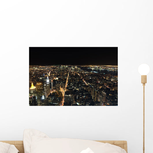 Downtown New York at Night Wall Mural