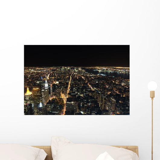 Downtown New York at Night Wall Mural