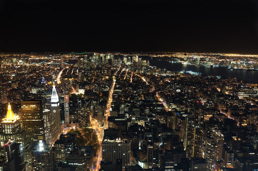 Downtown New York at Night Wall Mural