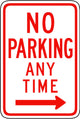 No Parking Any Time from here to Right Sign Wall Decal