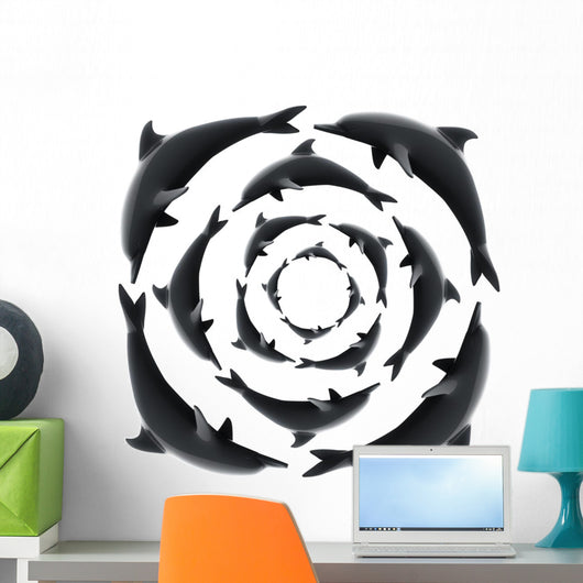 Dolphin Circle Wall Mural